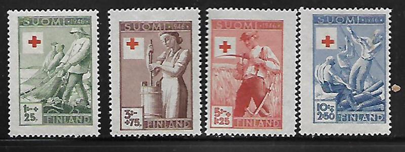 FINLAND B74-B77 MINT HING C/SET FISHING CROSS TYPO. IN RED