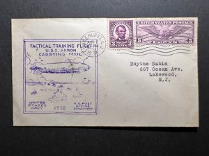 1932 USA Zeppelin Cover USS Akron Lakehurst NJ to Lakewood NJ Training Flight 2