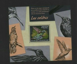 Thematic stamps Birds - Central African Republic 2014 Hummingbirds mini sheet