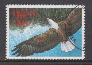 US Sc 2542 used. 1991 $14.00 Express Mail Eagle, VF