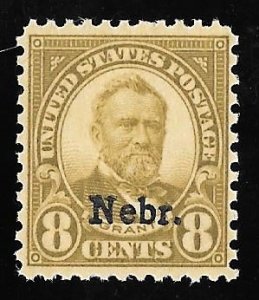 677 8 cents Grant, Olive Green Nebr. Stamp mint OG NH F-VF