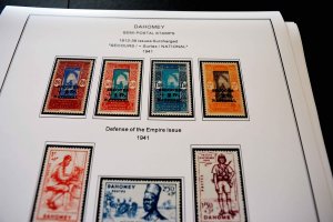 COLOR PRINTED DAHOMEY 1899-1944 STAMP ALBUM PAGES (16 illustrated pages)