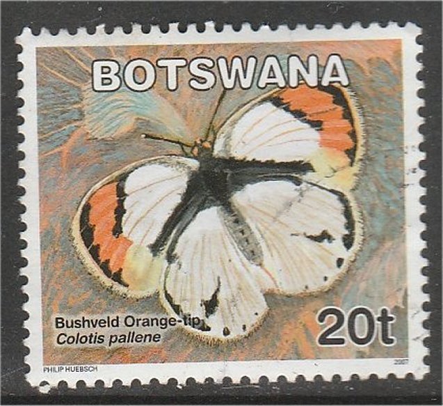 BOTSWANA, 2007, used 20t, Butterflies, Scott