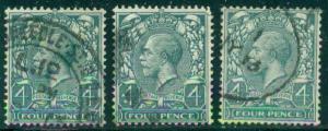 GREAT BRITAIN SG-351, SCOTT # 165, USED, FINE, 3 STAMPS, GREAT PRICE!