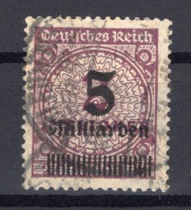 German Empire: 1923 Five Million Overprinted Signed