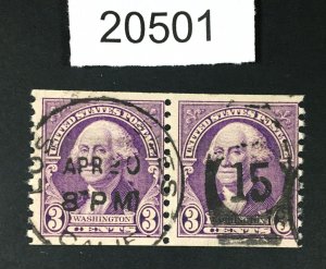 MOMEN: US STAMPS # 721 PAIR USED LOT # 20501