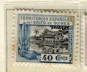 SPAIN COLONIES; GUINEA 1924 early pictorial issue Mint hinged 40c. value