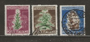 Italy Scott catalog # 544-546 Used See Desc