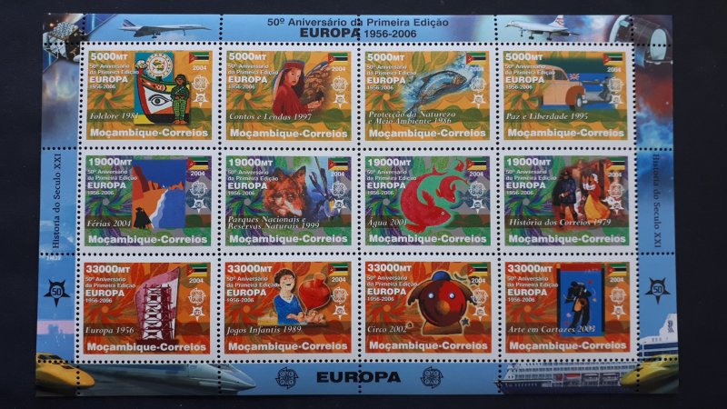 50th anniversary of EUROPA stamps - Mozambique - compl set of 12 in sheet ** MNH