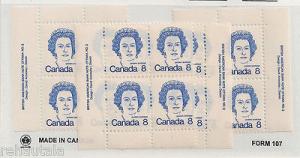 Canada: #593 8c DF, QEII BABN M/S Matched Set, PB Plate P...