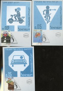 ISRAEL 1997 ROAD SAFETY  MAXIMUM CARD SET  FIRST DAY CANCELED