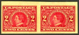 U.S. #371 MINT PAIR OG  NH PENCIL ON BACK