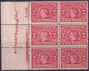 #370 Mint NH, VF, Plate number block of 6, imprint, some perf separation (CV ...