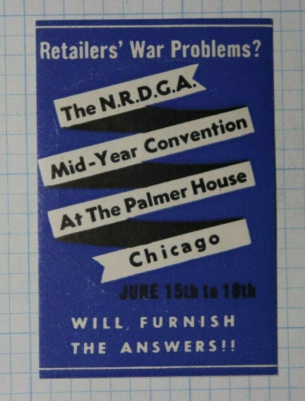 NRDGA Mid Year Conventon Palmer House Chicago Company Brand Ad Poster Stamp