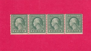 US 490 MNH OG STRIP OF 4 GLUE GLAZING