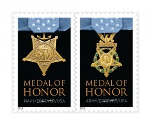 2014 46c Medal of Honor, World War II, Pair Scott 4822-23 Mint F/VF NH