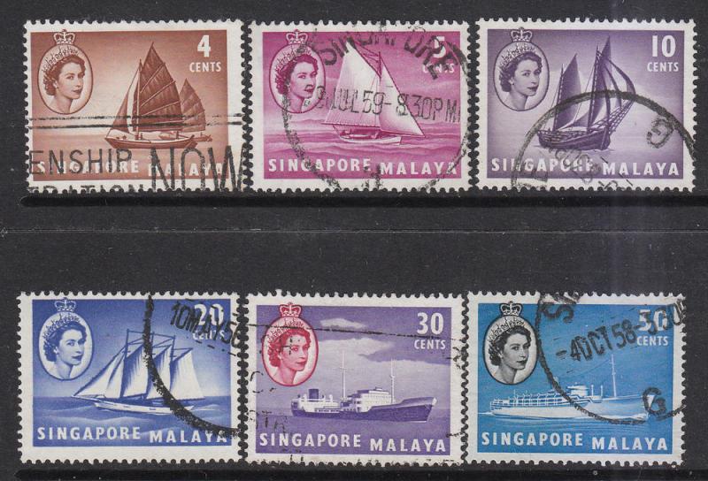 Singapore 1955 Sc 30//39 QEII Used