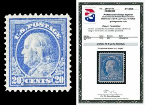 Scott 419 1914 20c Franklin Perf 12 Issue Mint Graded XF-Sup 95 HR with PSE CERT