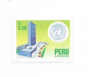 PERU 1986 40TH ANNIVERSARY OF UNITED NATIONS  MINT NH MICHEL 1322 SCOTT 871