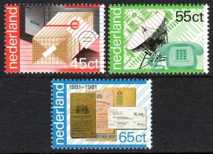 Netherlands 609-611, MNH. Parcel Post Service, Public telephone service, 1981