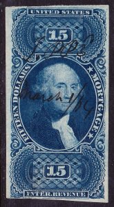 Scott R97a, Used, $15 Mortgage Imperforate, March 1, 1864, Faults