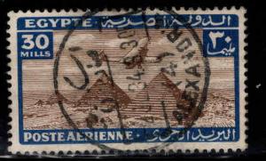 EGYPT Scott C17 Used airplane over pyramids airmail stamp 1933
