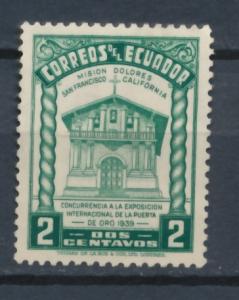 Ecuador 1939 Scott 382 used - 2c, Dolores Mission