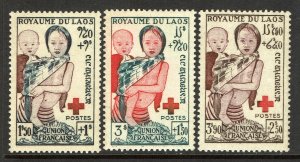 Laos #B1-B3  MNH - Red Cross (1953)