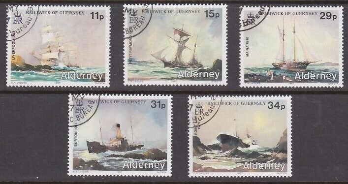 GB ALDERNEY Guernsey : 1987 Ships set fine used............................a4173