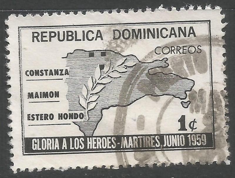 DOMINICAN REPUBLIC 570 VFU MAP K607-5
