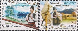 Serbia 2014 Europa CEPT music instruments ethnography set of 2 stamps MNH