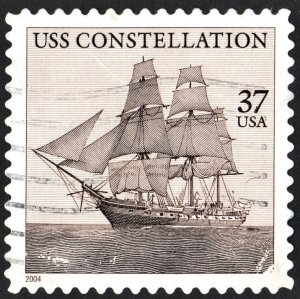 SC#3869 37¢ USS Constellation Single (2004) Used