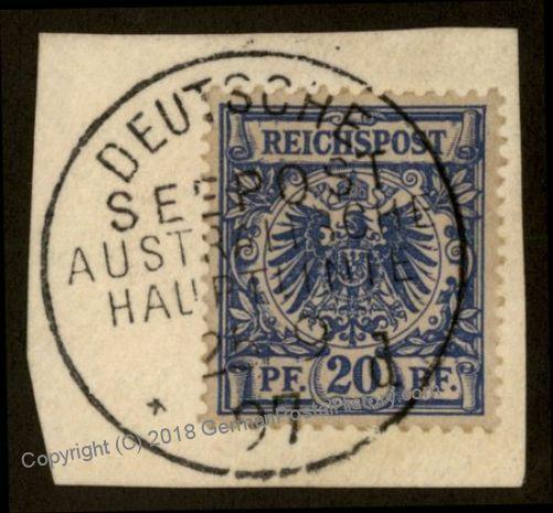 Germany 1897 Australia Deutsche Seepost Australische Hauptlinie d Cancel 77899