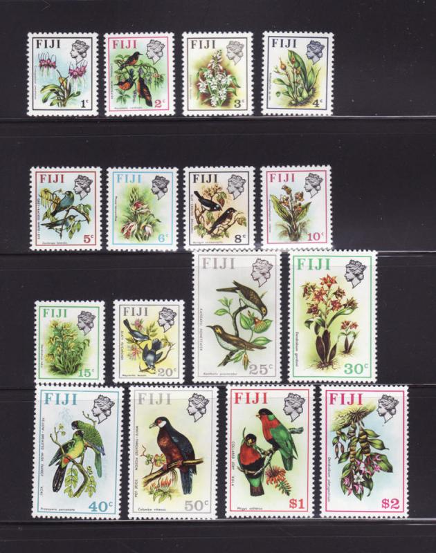 Fiji 305-320 Set MNH Birds and Flowers