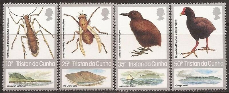 Tristan da Cunha - 1987 Indigenous Flightless Species - 4 Stamp Set #404-7