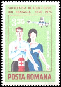 Romania #2617-2619, C199, Complete Set(4), 1976, Red Cross, Never Hinged