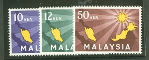 Malaysia #1-3 Mint (NH) Single (Complete Set)