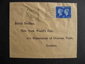 GREAT BRITAIN Sc 256 May 6 1940 FDC NY worlds fair. Interesting cover here!