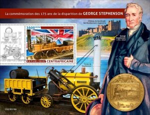 Central Africa - 2023 George Stephenson - Stamp Souvenir Sheet - CA230318b