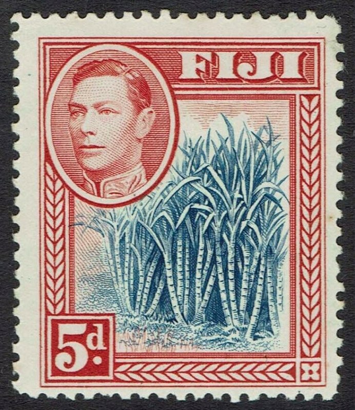 FIJI 1938 KGVI BLUE SUGER CANES 5D MNH **