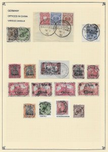 GERMANY - COLONIES Offices in China: POSTMARKS nice group of - 19642