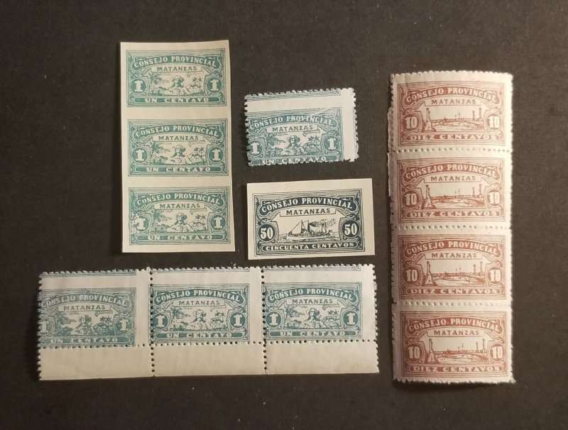 CUBA - CONSEJO PROCINCIAL MATANZAS Revenue BOB Back of Book Stamp Lot HIP76
