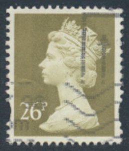 GB  Machin 26p SG Y1692 2 bands Used SC# MH256  see scans & details