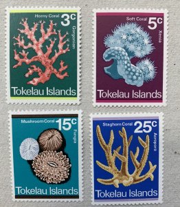 Tokelau 1973 Corals, MNH. Scott 37-40, CV $5.60