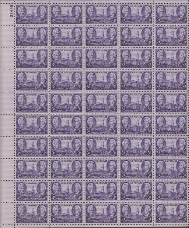 US #941   Tennessee Volunteer State   Full sheet of 50  MNH