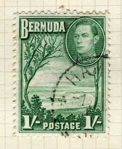 BERMUDA; 1938 early GVI pictorial issue fine used 1s. value