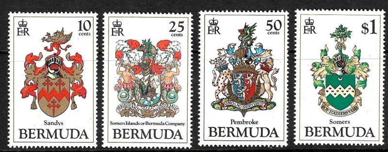 BERMUDA 1983 COAT OF ARMS     SET 4  MNH 