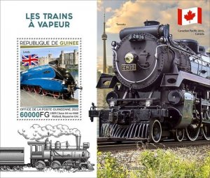 Guinea - 2022 Steam Train, Leeds, UK - Stamp Souvenir Sheet - GU220222b