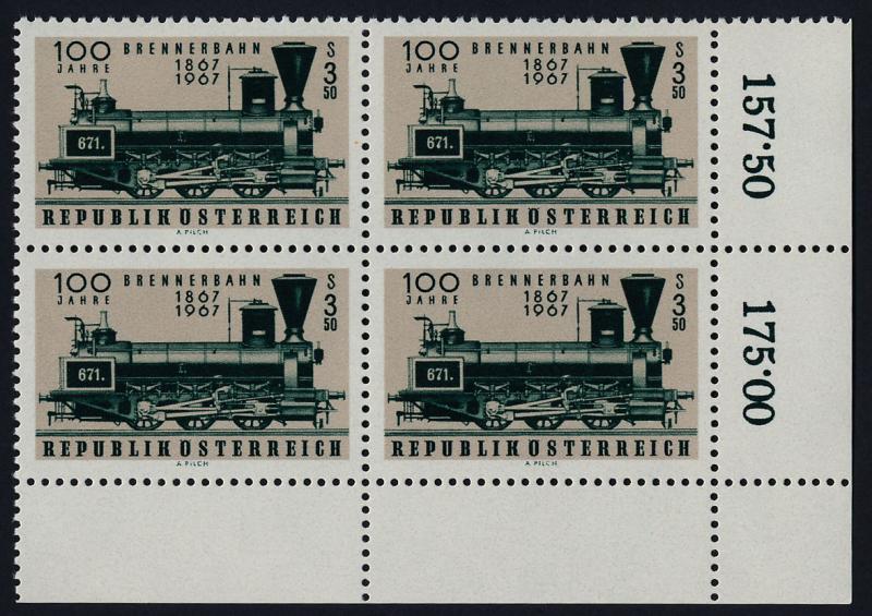 Austria 797 BR Block MNH Train, Locomotive, Brenner Pass Railway