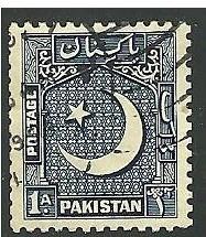 Pakistan #47, Star & Crescent Moon, Used**-